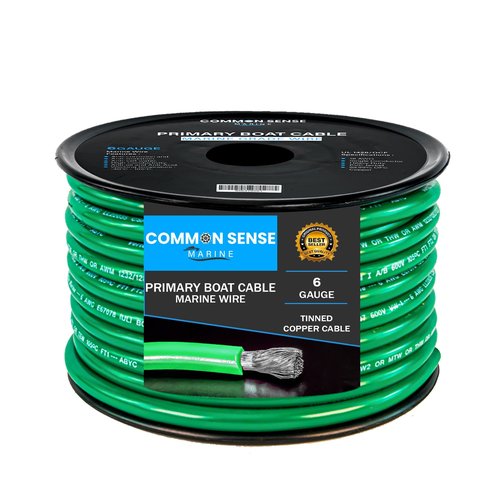 6 Gauge Primary Boat Cable - 50 ft Marine Grade Wire Tinned Oxygen-Free Copper - 6 AWG UL 1426 Standard PVC Wire for Boat, Automotive, Speakers, Camper & Trailers