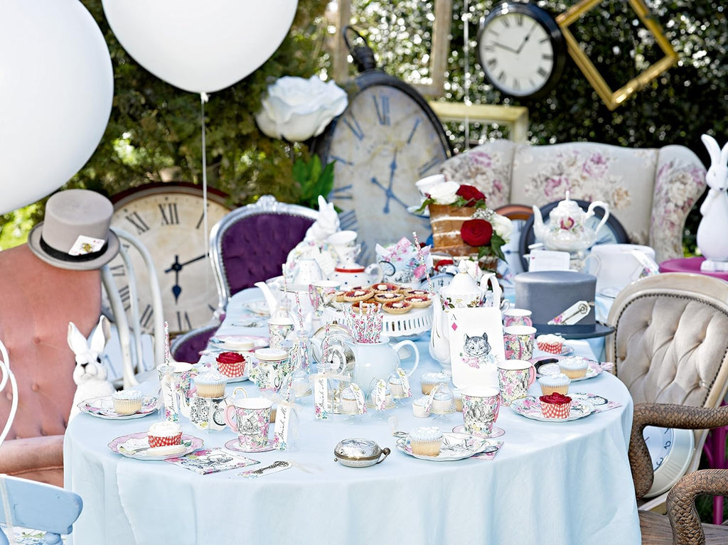 Talking Tables 144 x Alice In Wonderland Themed Disposable Paper Plates, Bulk Pack, Mad Hatter Tea Party Table Decorations Birthday, Baby Shower, Cream Tea, Mother’s Day, Wedding – Size 9’