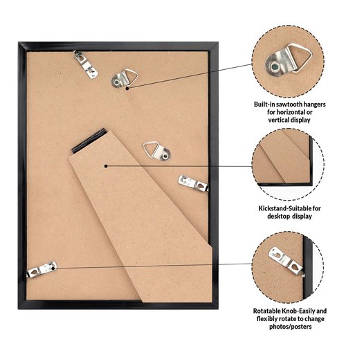 LaVie Home 5x7 Picture Frame Black Set of 10, Display 4x6 with Mat or 5 x 7 Without Mat Picture, Photo Frame Collage for Wall Gallery or Table Deco, Hanging or Tabletop Display