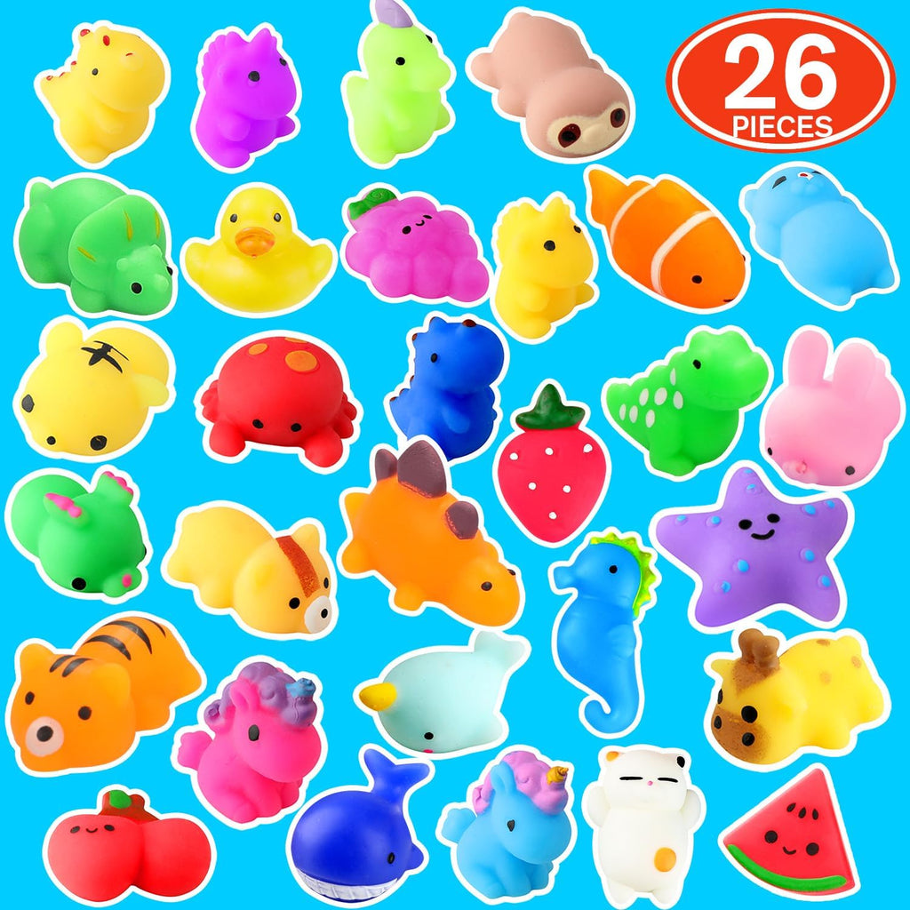 Nobasco Squishies - 26 Pack Kawaii Cat Mochi Squishy Toys | Slow Rising Stress Relievers for Parties & Gifts