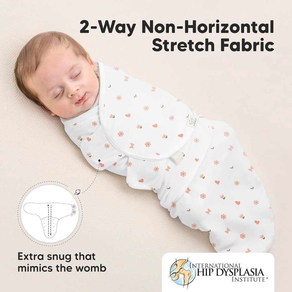 Skiennix Organic Baby Swaddle Sleep Sacks - Soft & Snug for Newborns 3-6 Months | Butterflies, Large 3-Pack