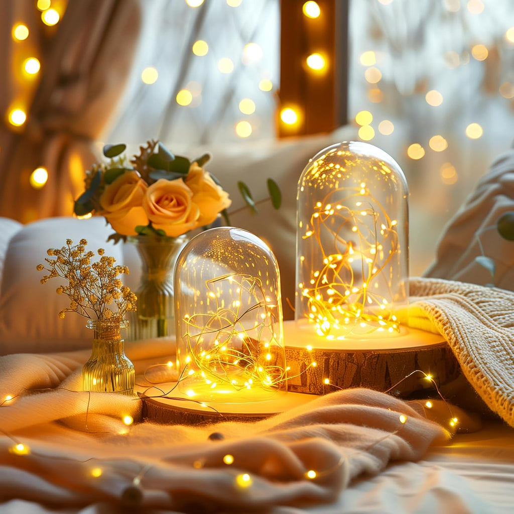 Skiennix Fairy Lights - 99 Feet 300 LEDs Warm White String Lights | Waterproof Silver Wire for Indoor/Outdoor Decor