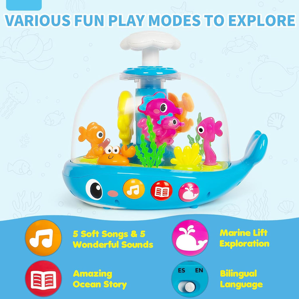 Skiennix Musical Aquarium Baby Toy - Early Learning Sound & Light Features | 6-12 Months