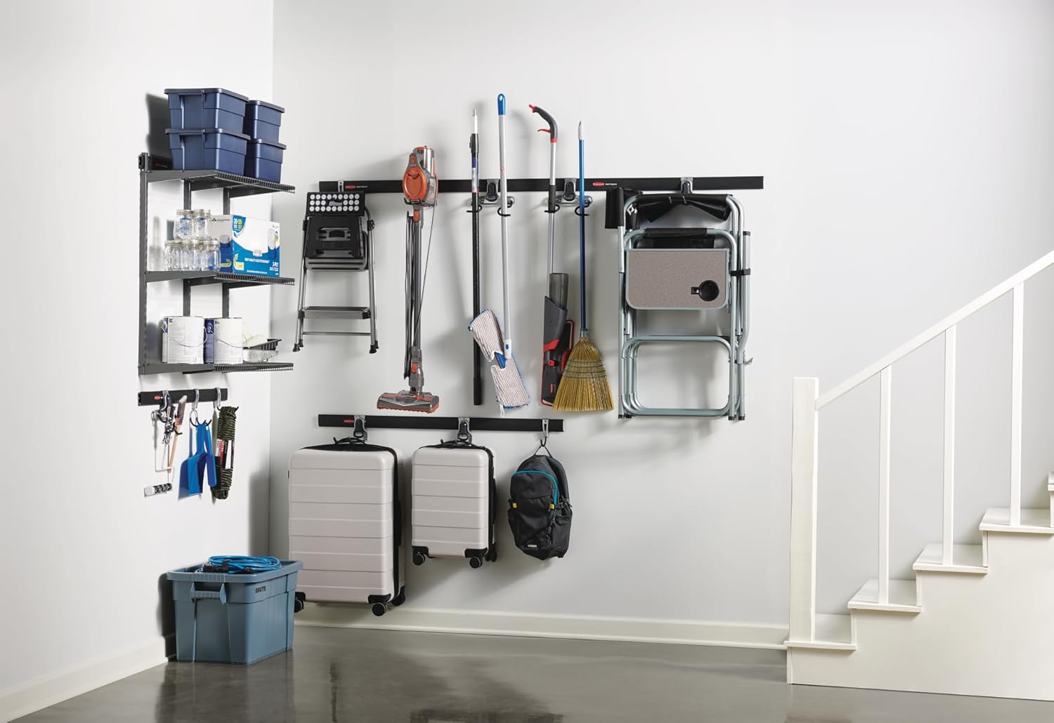 Rubbermaid Fasttrack Rail Storage - 3-Shelf Kit for Home & Garage Organization | 36"x12", 350 lbs Capacity