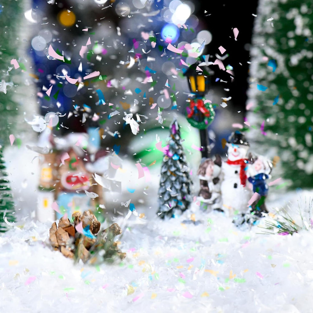Skiennix Fake Snow Decor - Glittery Artificial Snow for Holiday Crafts & Christmas Parties - 5.3 Ounce
