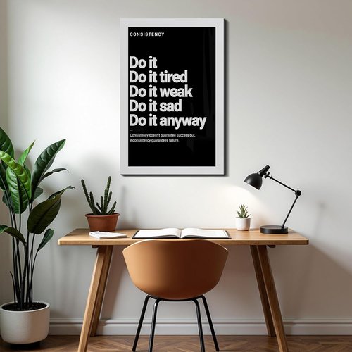 FLZYKGPA Vintage Motivational Canvas Wall Art - "Do It Anyway" Quote for Home Gym, Office & Gift