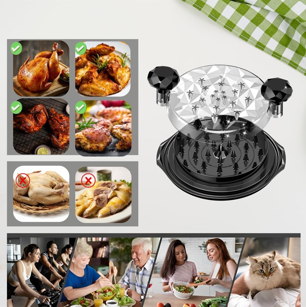 Skiennix Chicken Shredder - Eco-Friendly Large Meat Shredder Tool with Ergonomic Handle | BPA-Free, Black