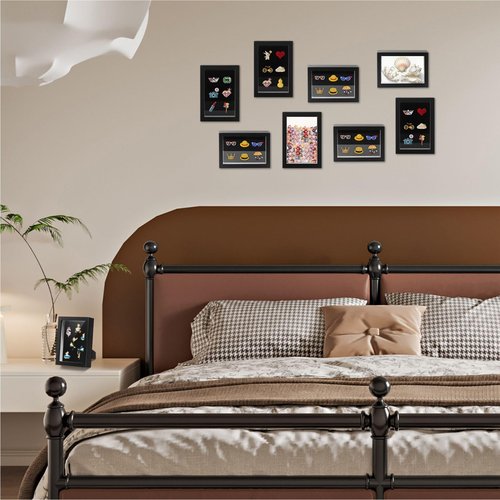 Black Lapel Pin Display Case, 4x6 Shadow Box Frame for Walls and Desktops,Shadow Box for Pins, Enamel Pin Display Frame（Black，4X6 1 Pack）