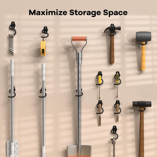 HUPBIPY Heavy-Duty Metal Garage Hooks - 6 Pack S Hooks for Tool Hangers & Garden Storage