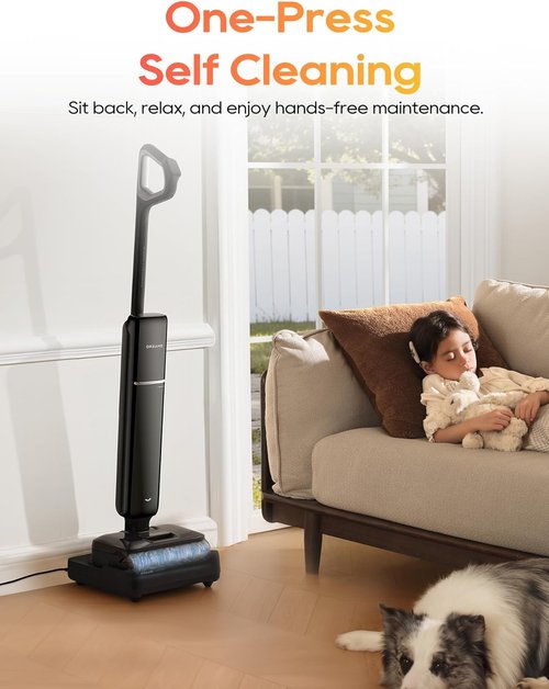 DREAME Aero Wet & Dry Vacuum Cleaner - All-in-One Mop with Self-Cleaning & 35 Min Runtime for Pet Owners