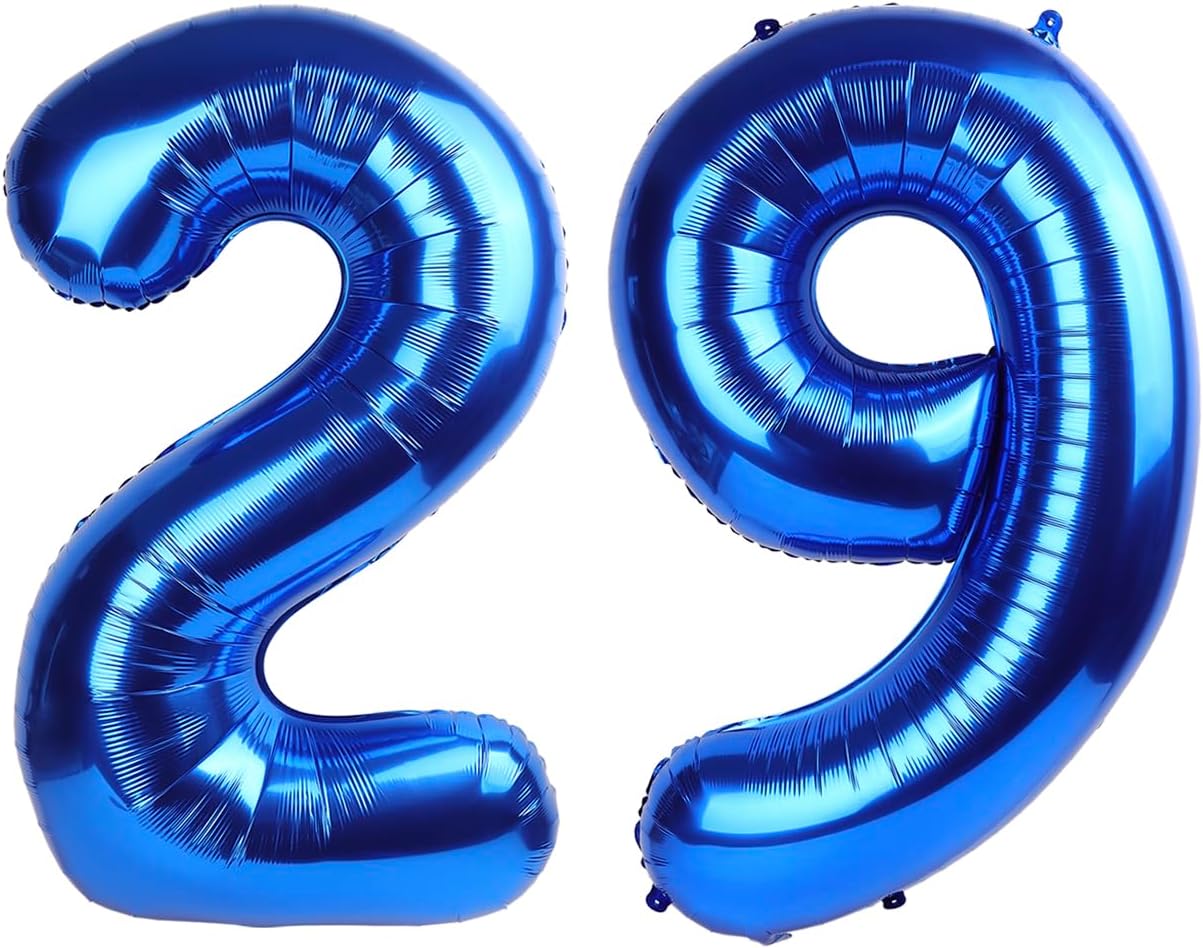 Number 29 Balloon by [Brand Name] - 40-Inch Navy Blue Birthday Decoration for 29th Celebrations