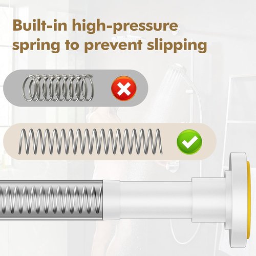 GXOACKJ Shower Curtain Rod - Adjustable 31-80 Inch Spring Tension, No Drilling, Rustproof Stainless Steel