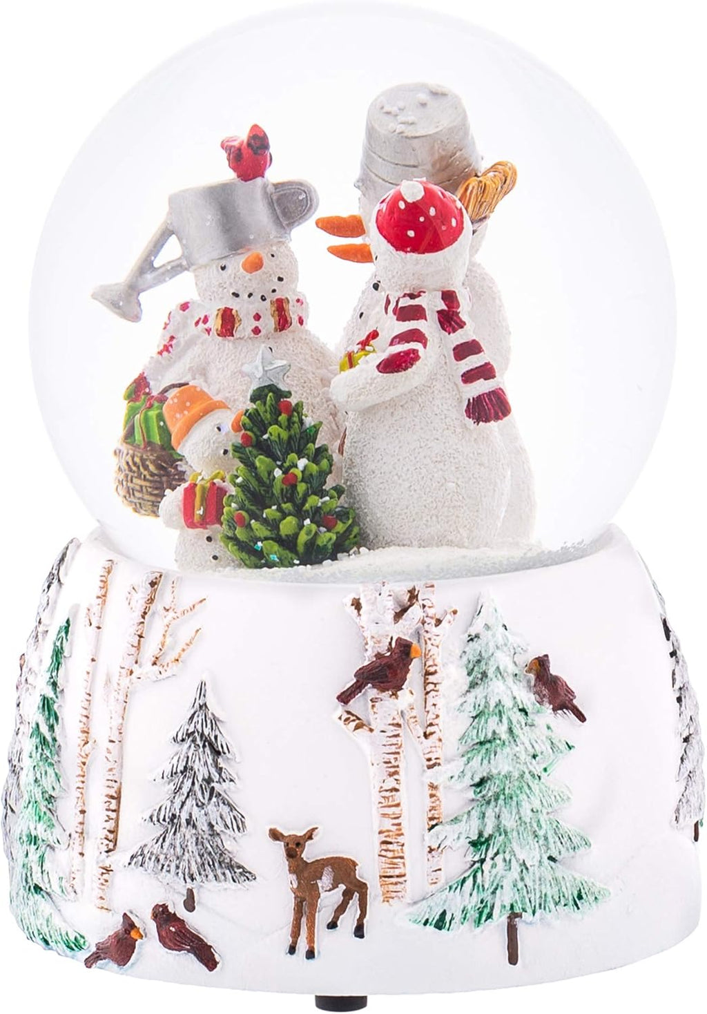 Roman Snowman Family Glitterdome - 5.75" Wind-Up Musical Snow Globe | Holiday Decor
