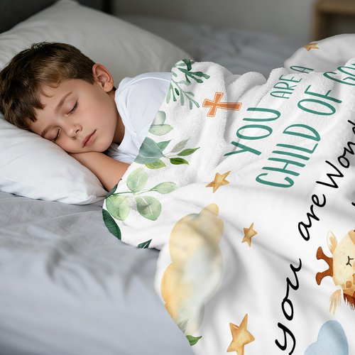 INXENG Baptism Gifts for Boys Catholic - Baptism Blanket for Boys Girl, Christening Gifts for Girls, Christian Gifts for Kids, Girls Baptismal Gift Catholic, Christening Blanket for Kids, 50"x40"