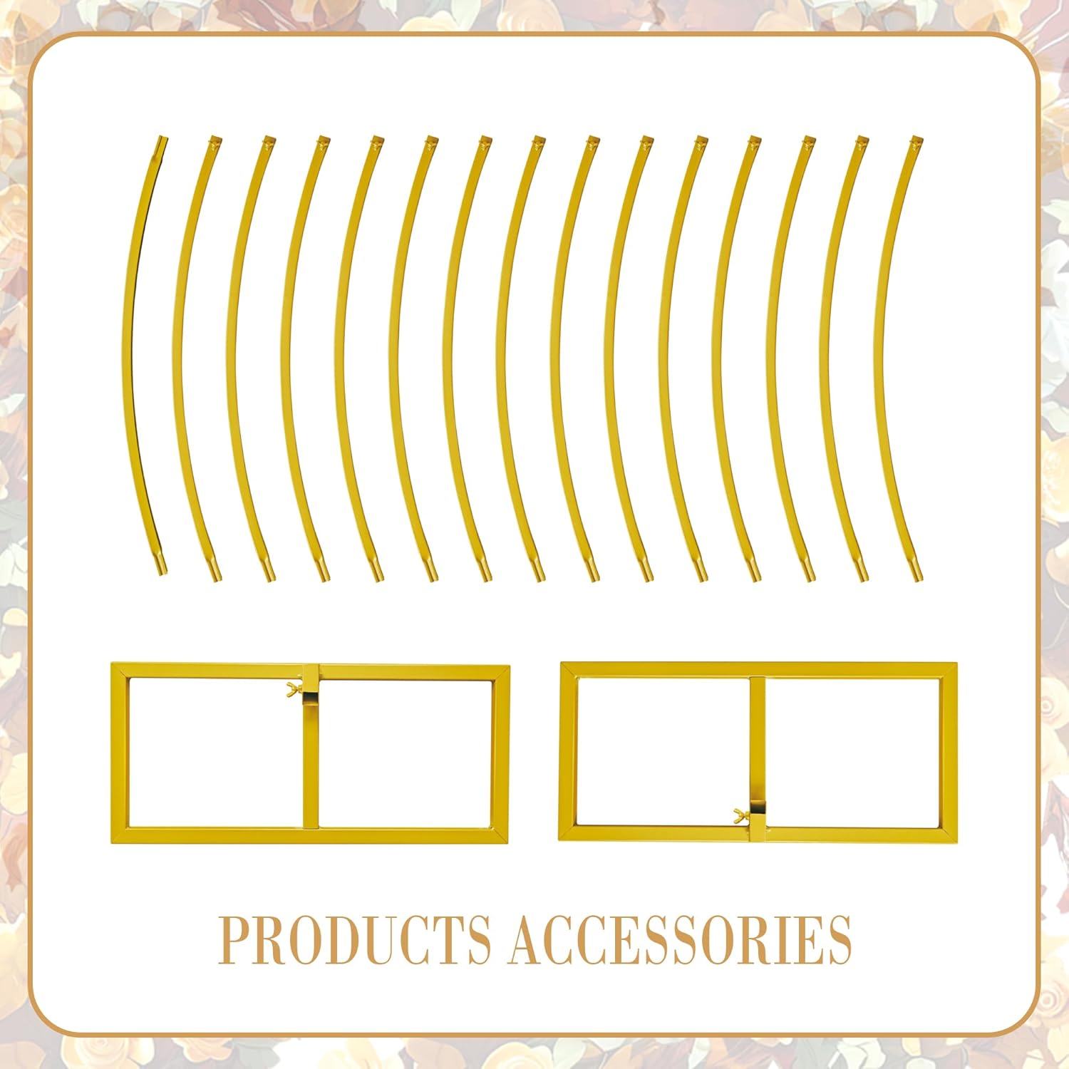 Skiennix Round Balloon Arch Stand - 8FT Gold Metal Circle Backdrop for Weddings & Events