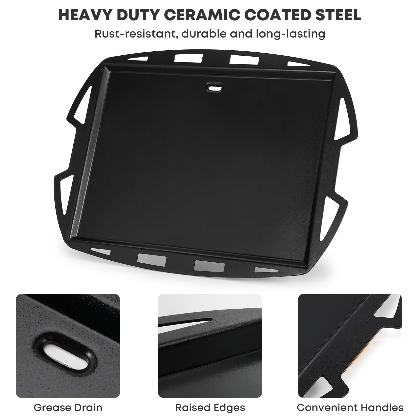 Stanbroil Cooking Griddle Insert for Weber Q300/Q3000 Series Grills, Nonstick Full Size Griddle Plate for Weber Q3000 Q3100 Q3200 Q300 Q320 Grills