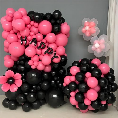 Black Balloons | 140-Piece Latex Balloon Pack in Various Sizes for Birthday & Halloween Decor