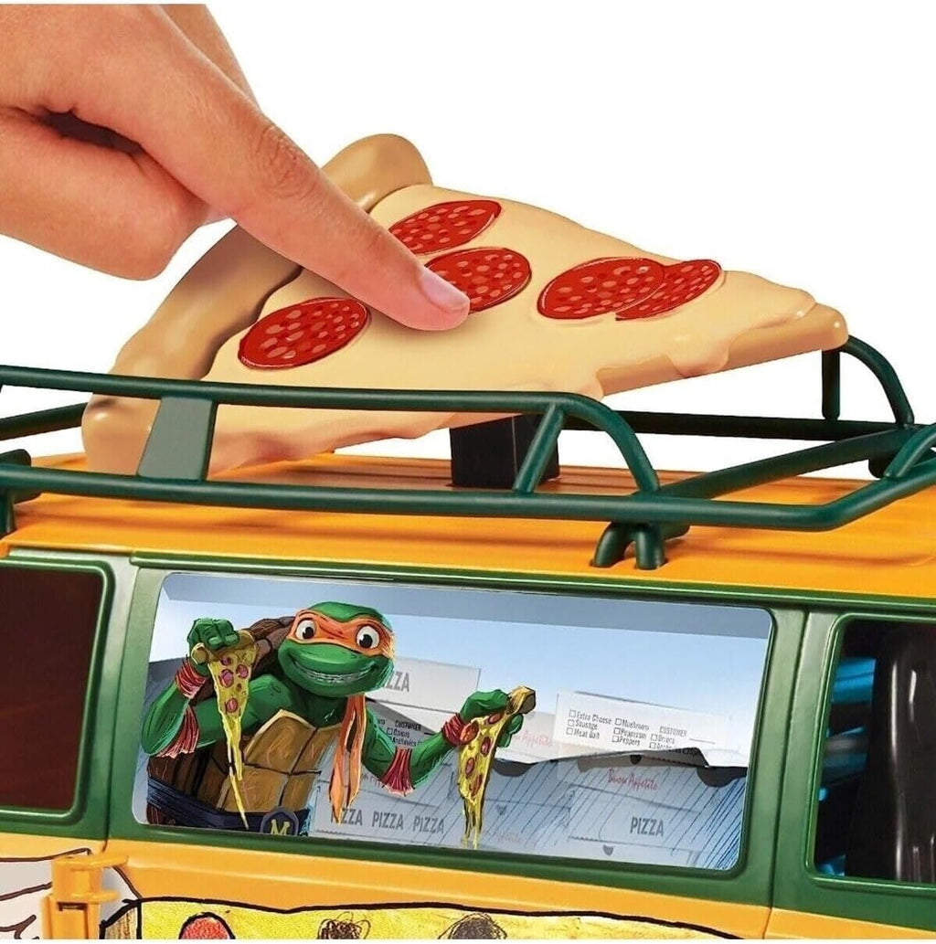 Playmates Toys Teenage Mutant Ninja Turtles Pizza Fire Delivery Van | Fun Action Playset