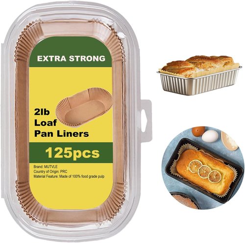 Loaf Pan Liners - 125 Pcs Non-Stick Parchment Paper for Baking | 9x5 Inch Bread Pan Liners