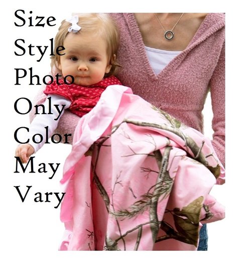 Mossy Oak BU Pink Hunting Camo Baby Blanket, Super Soft Carstens Microfur Back and Satin, Bow, Newborn Pink Camouflage Gift Blanket
