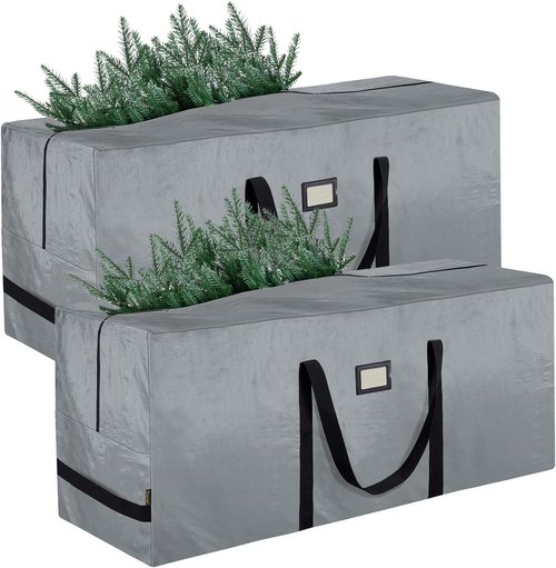 BALEINE 9 ft Christmas Tree Storage Bag - Heavy Duty Extra Large with Reinforced Handles & Dual Zippers | Grey 2PK Combo