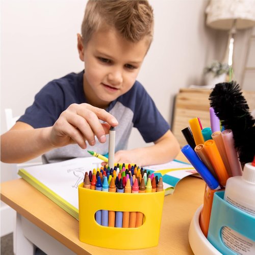 Hapinest Rotating Art Supply Organizer - Versatile Crayon, Marker & Pencil Storage for Classroom | Desk Caddy