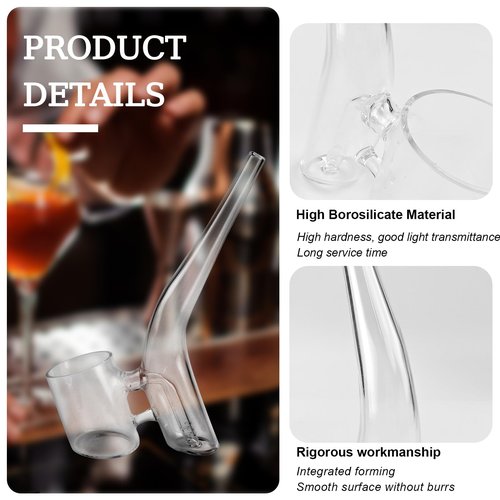 Glass Wine Dipper, Long Handle Pouring Ladle for Beer Champagne Oil Soy Sauce, Glass Attachment Accessories Pxy Replacement, 60ml