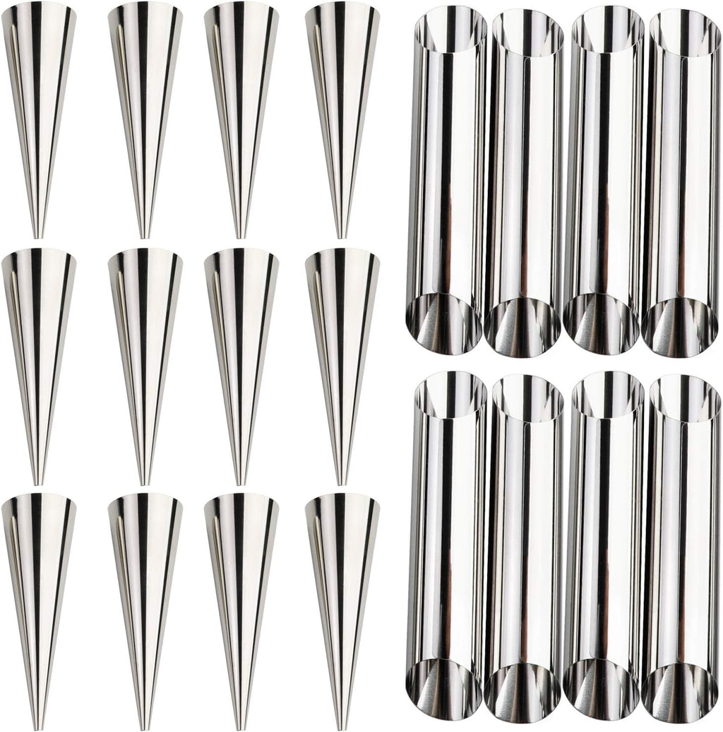 Skiennix Cream Horn Molds - Stainless Steel Cannoli & Croissant Cone Tubes | Durable Design