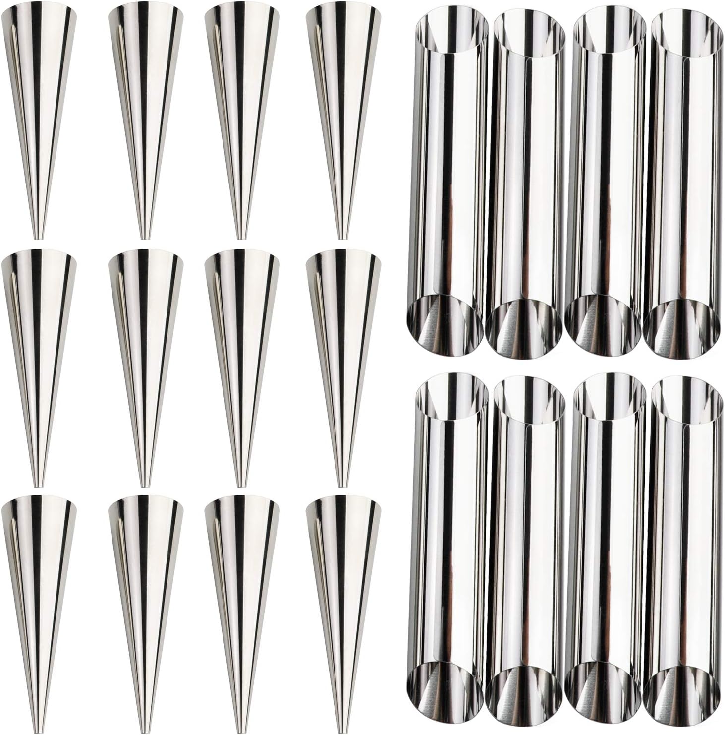 Skiennix Cream Horn Molds - Stainless Steel Cannoli & Croissant Cone Tubes | Durable Design