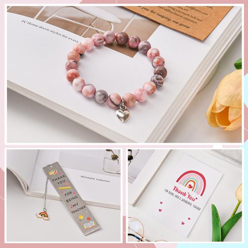Personalized Teacher Appreciation Gift Set for Women - Unique Thank You Presents for Christmas, Birthday, Back to School, End of The Year (White)