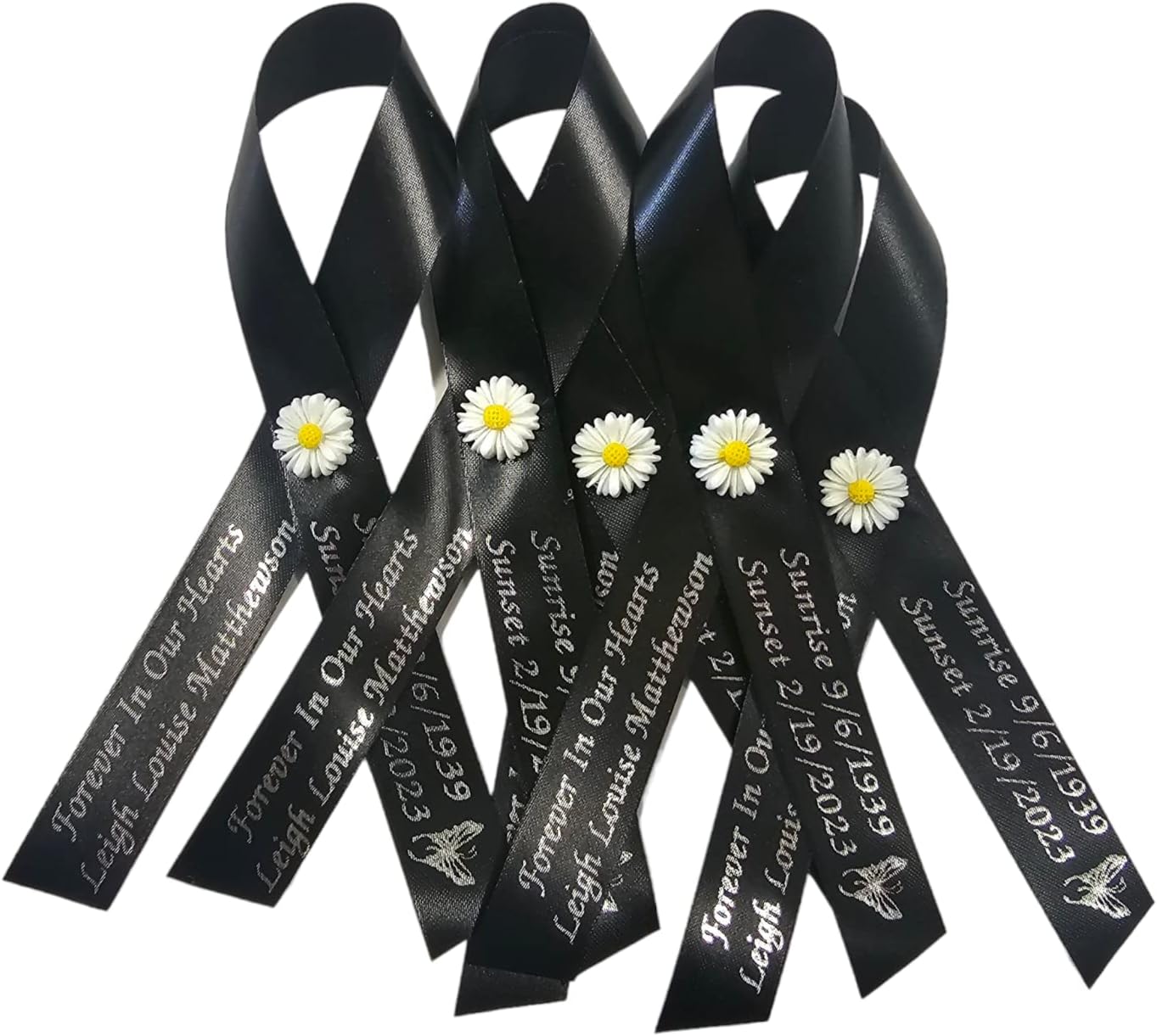 Regine Switzerland Personalized Memorial Ribbon Pins - Custom Cross Design for Celebrating Life | Sympathy Awareness