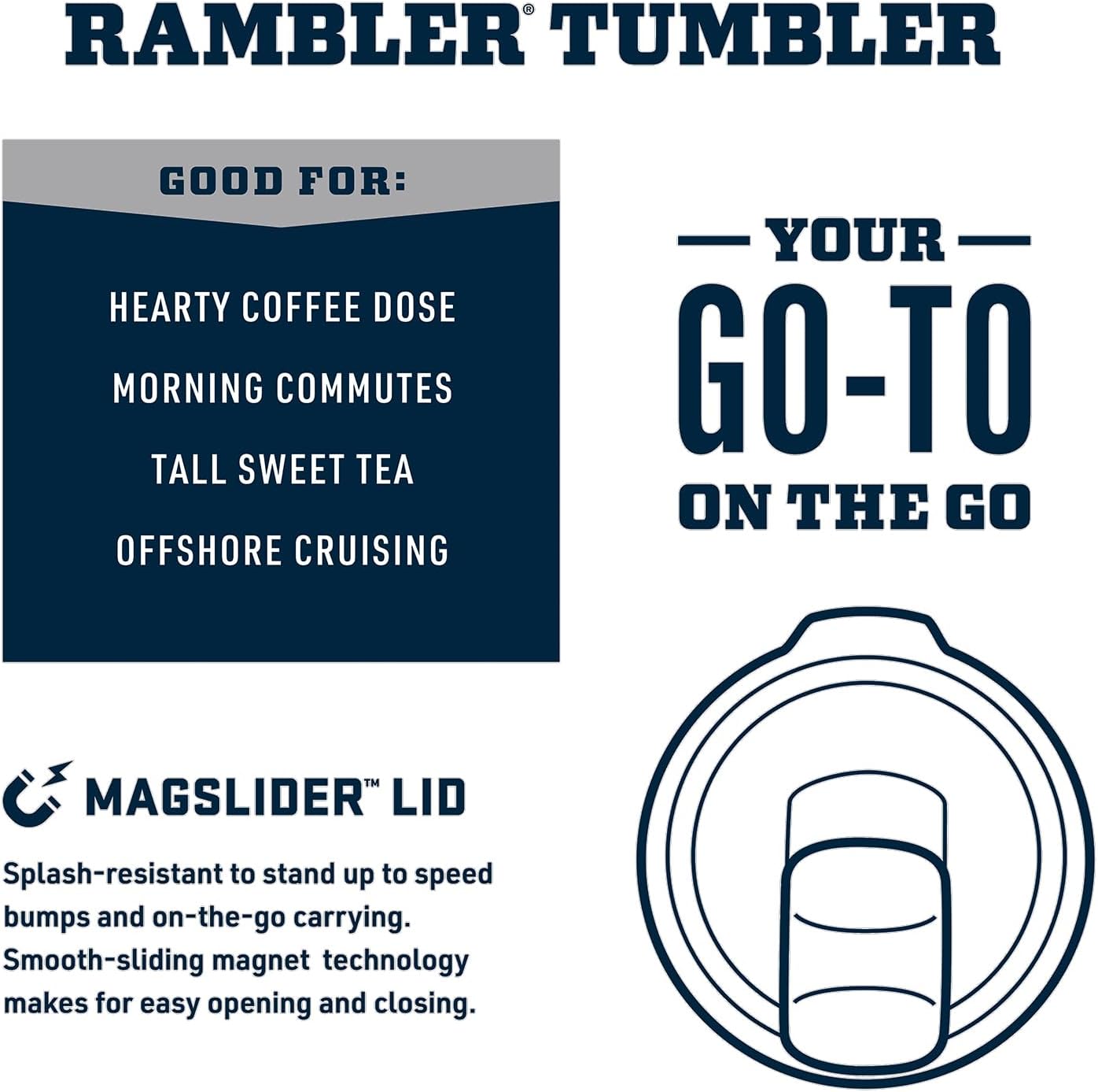 YETI Rambler 20 oz Stainless Steel Tumbler - Vacuum Insulated with MagSlider Lid