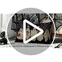 Halloween Ghost Pillow Cover 12x20 | Jack O'Lantern Lumbar Cushion