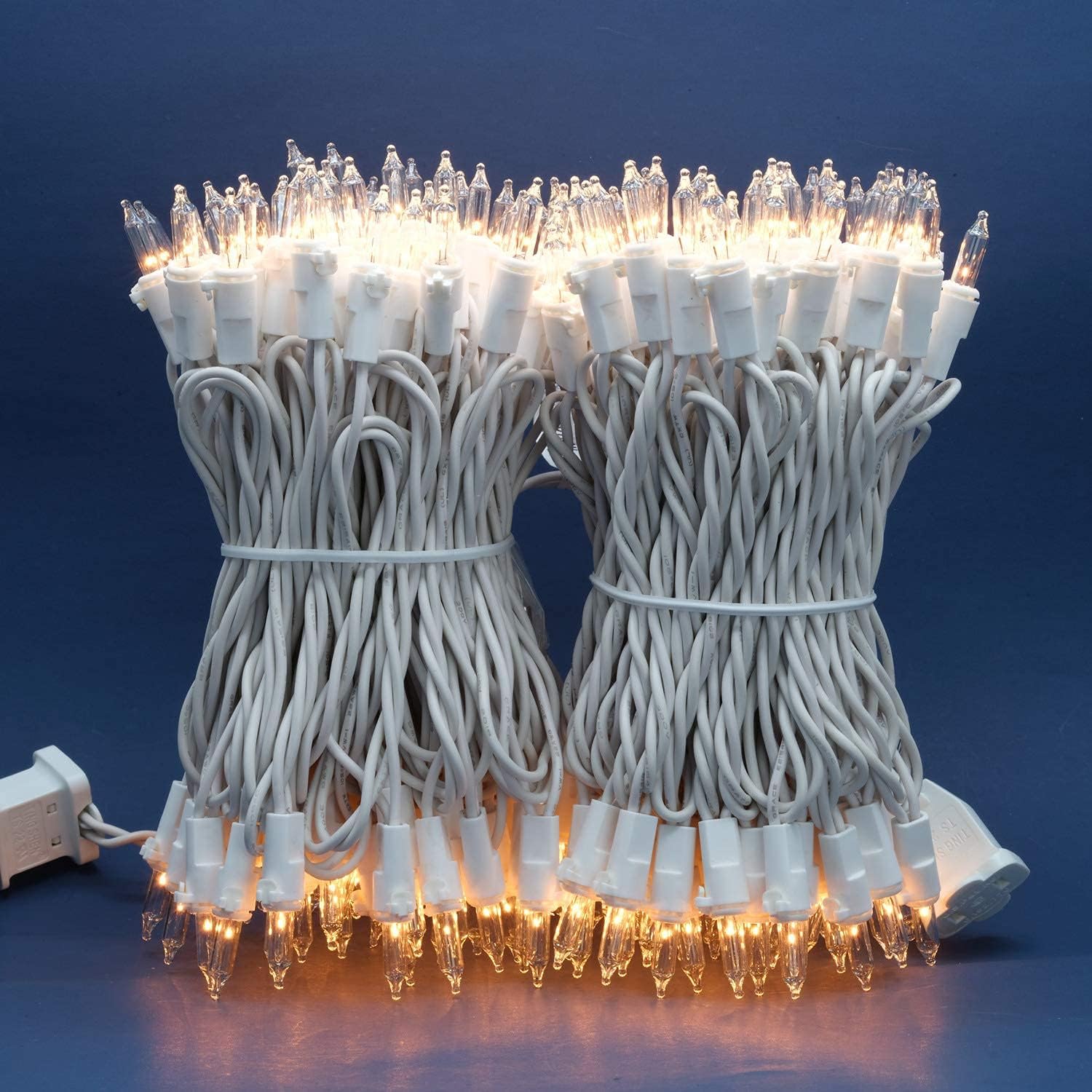 Skiennix 200 Count Clear Christmas Lights - 33 ft White Wire Holiday String Light Set (UL Listed)