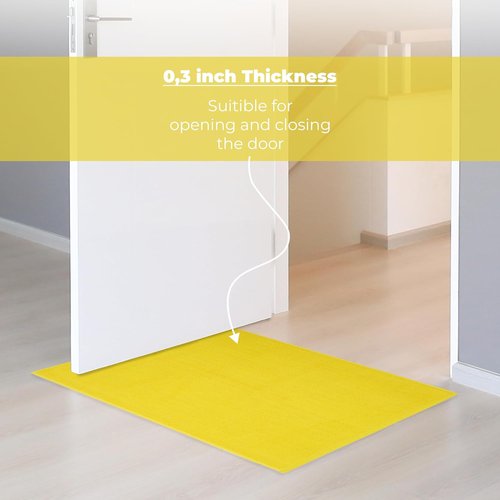 Cotton Paradise 100% Cotton Bath Mat - Non-Slip, Soft & Absorbent, Quick Dry, 17x24 Inch, Yellow