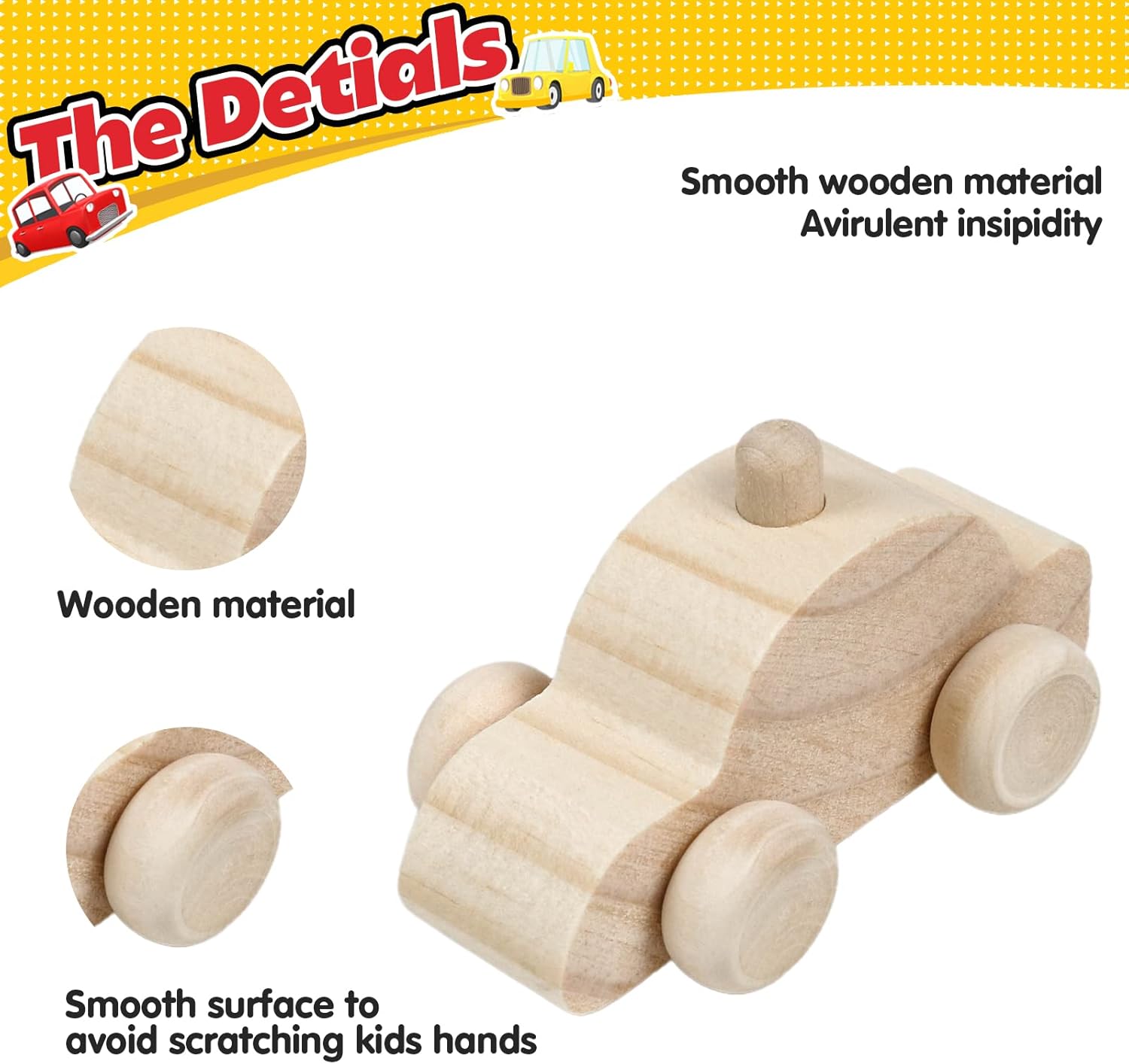 WANTKA Wooden Car DIY Kit - 12 Unfinished Cars for Easy Painting & Crafting | Perfect Family Activity