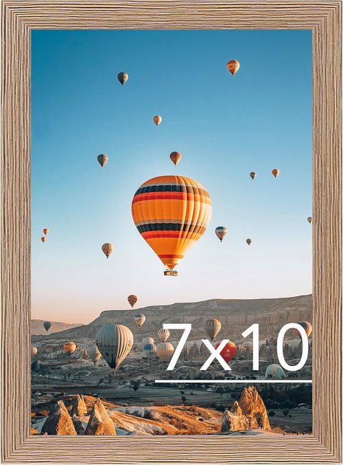 JCJMY 7x10 Picture Frame - Rustic Brown Wall Mounting for Horizontal or Vertical Display