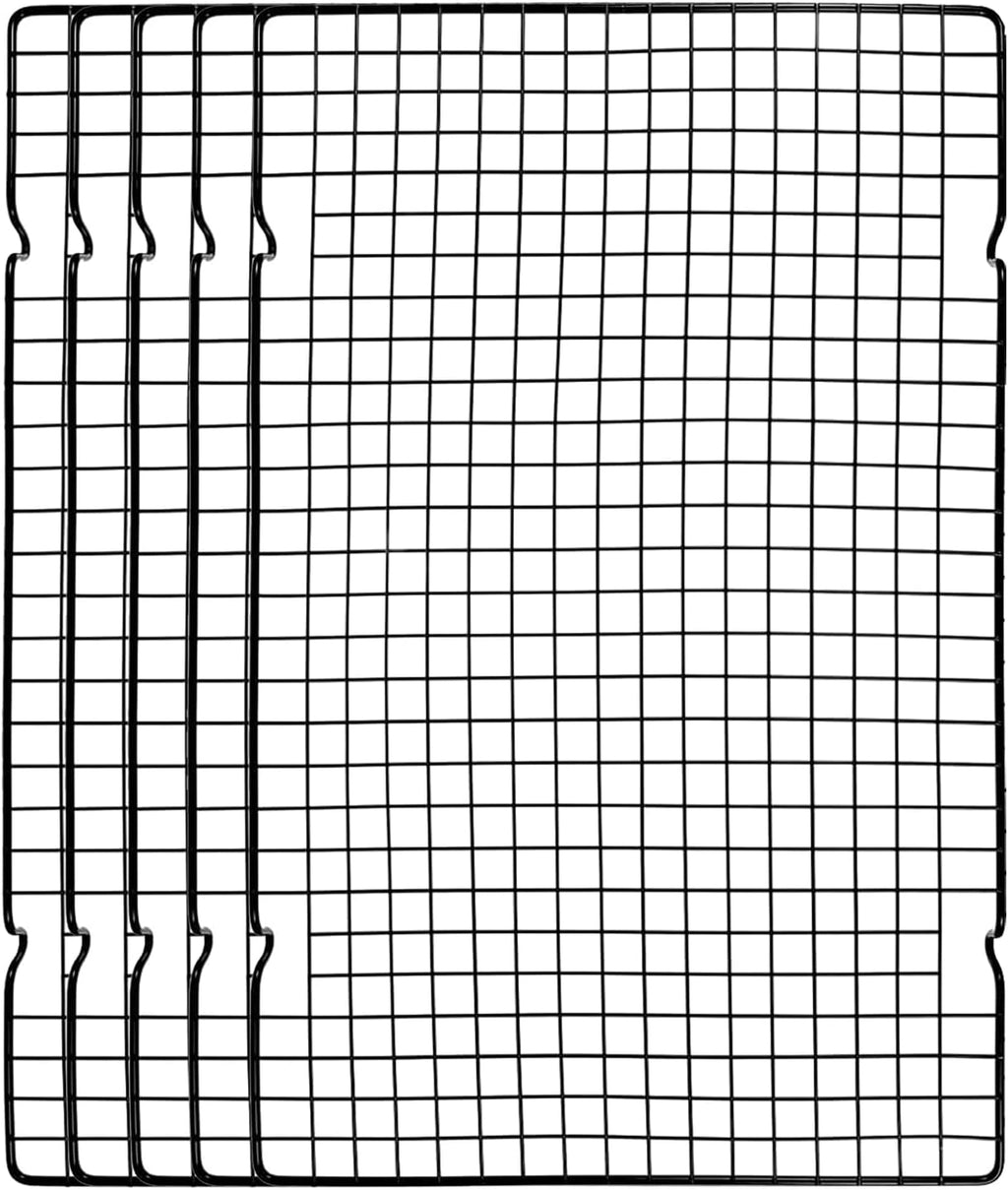 Skiennix 5-Piece Stainless Steel Cooling Rack - 10" x 16" Oven & Dishwasher Safe Metal Wire Rack