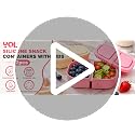 YQL 8 oz Silicone Snack Containers with Lids - 2 Pack, Pink & White