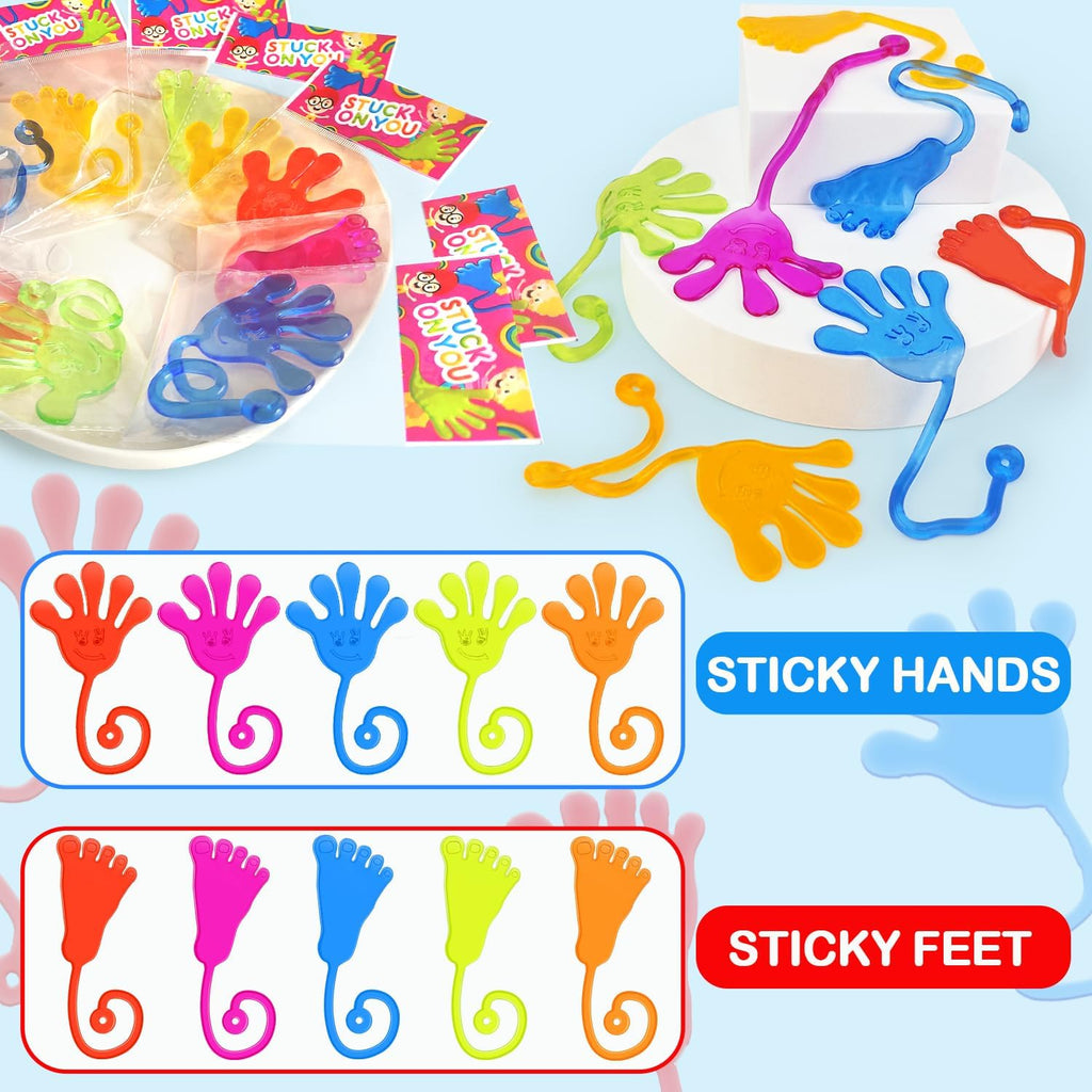 Skiennix Party Favors | 30 PCS Goodie Bag Stuffers - Large Sticky Hands & Feet for Kids' Birthdays