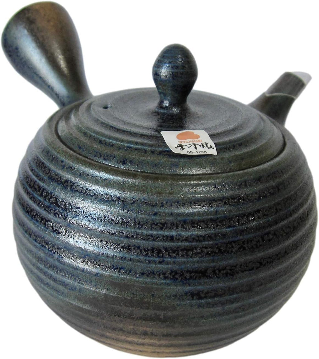 Yamakiikai Y238 Tokoname Ware Isshin Saku Round Teapot, 12.2 fl oz (360 ml), Ash Glazed Wheeler