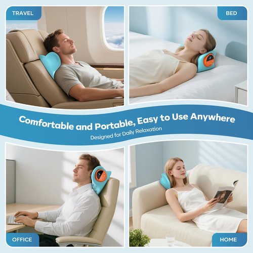 altoance Neck Massager 2026 360° Remote Control Neck Massager Pillow with Multi-Directional Stretch, 3 Heat & 3 Vibration Modes for Relaxation,Ergonomic Support at Home,Office,Travel