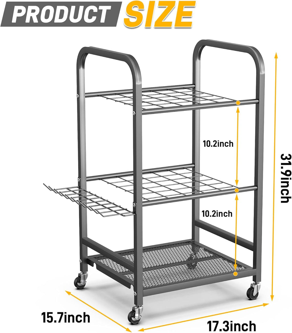 Ultrawall Garden Tool Organizer Stand - Lockable Wheels for Easy Storage | Indoor & Outdoor Tool Rack
