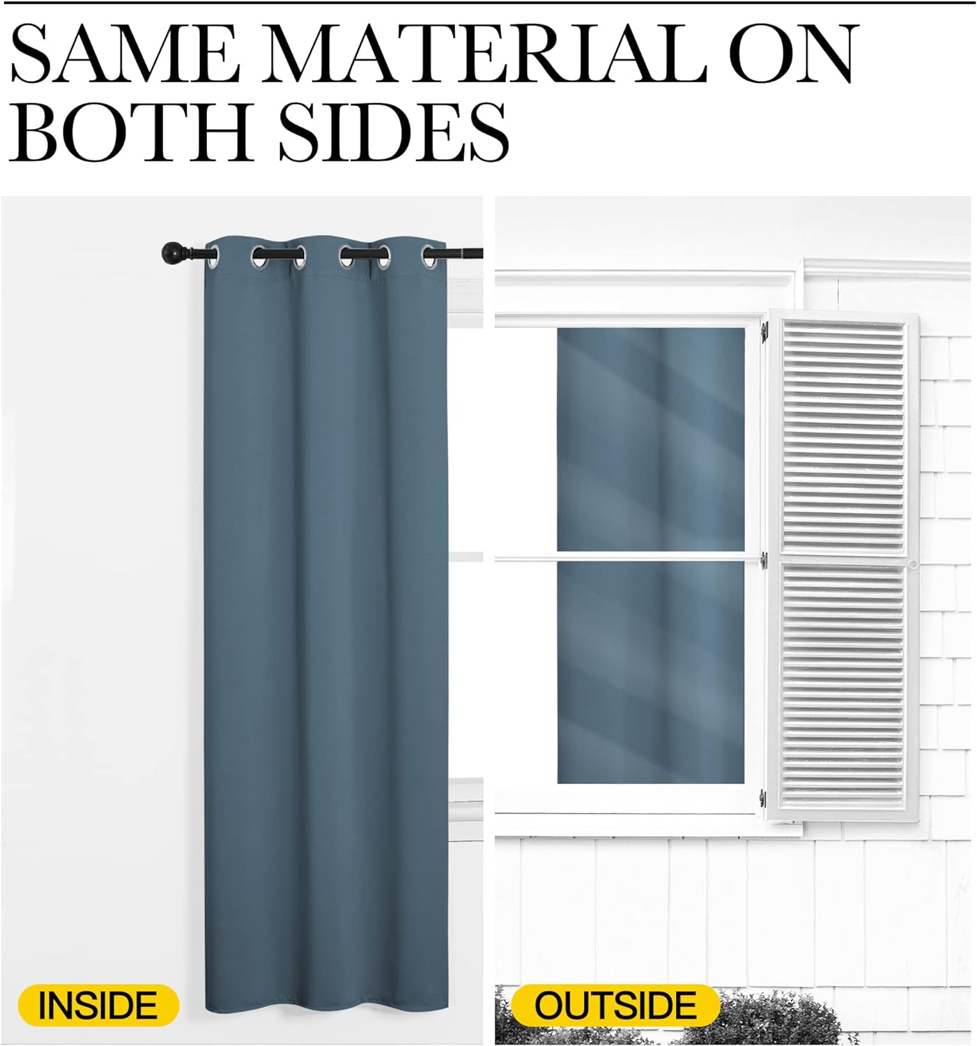 NICETOWN Smoky Blue Blackout Curtains - Thermal Insulated Drapes for Small Windows | 45" Length, 29" Wide, 2 Panels