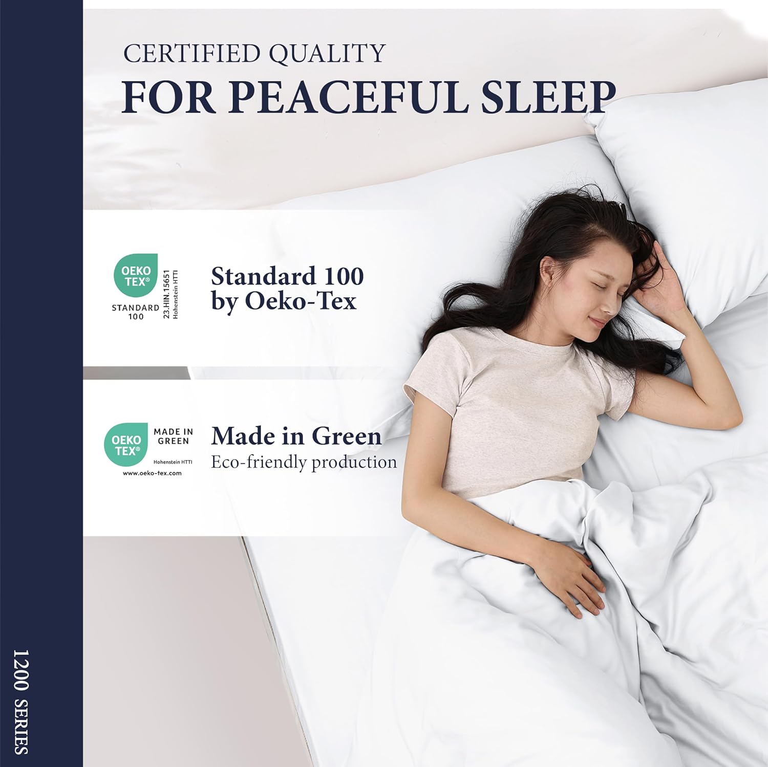 Regine Switzerland 100% Egyptian Cotton King Size Sheets Set - Luxury 1200 Series, Soft Cooling, 17" Deep Pocket, White (4 PC)