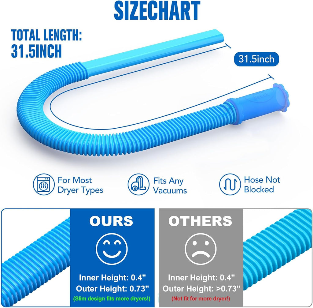 Sealegend Dryer Vent Cleaner Kit - Vacuum Hose Attachment for Quick Lint Removal | Compatible with Most Vacuums