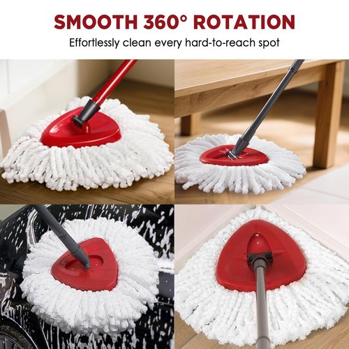 Mop Head Replacement for O-Cedar Easy Wring 1-Tank System，Exovyn Spin Mophead Replacements，Microfiber 6 Pack 360° Swivel Mop Refills，Deep Clean,Easy Cleaning，Machine Washable and Easy to Replace