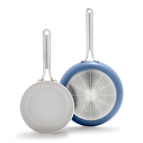 GreenPan Nova 8” & 10” 2 Piece Frying Pan Skillet Set, Oprah’s Favorite Things 2024, Induction Suitable PFAS-Free Nontoxic Ceramic Nonstick, Dishwasher & Oven Safe, Quick Even Heating, Ocean Blue