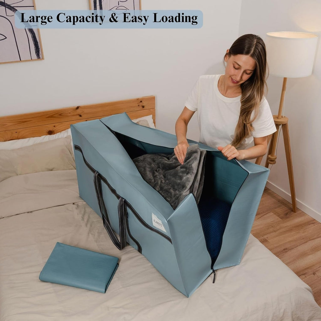 VENO Extra Large Heavy Duty Moving Bags - Ideal Storage Solution for College & Holiday Packing | Light Blue Matte, 2 Pack