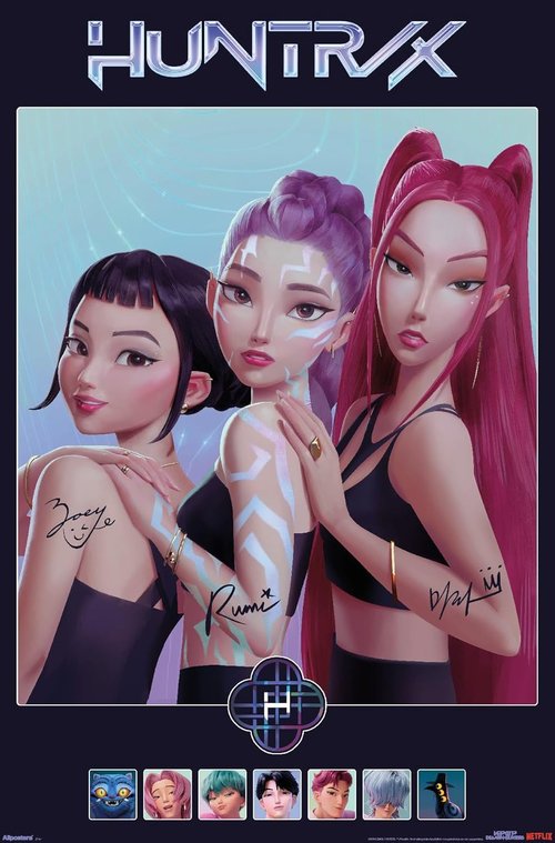 Huntrix | Netflix KPop Demon Hunters 2025 Wall Poster - Unframed, 34"L x 22.4"W, Perfect for Fans
